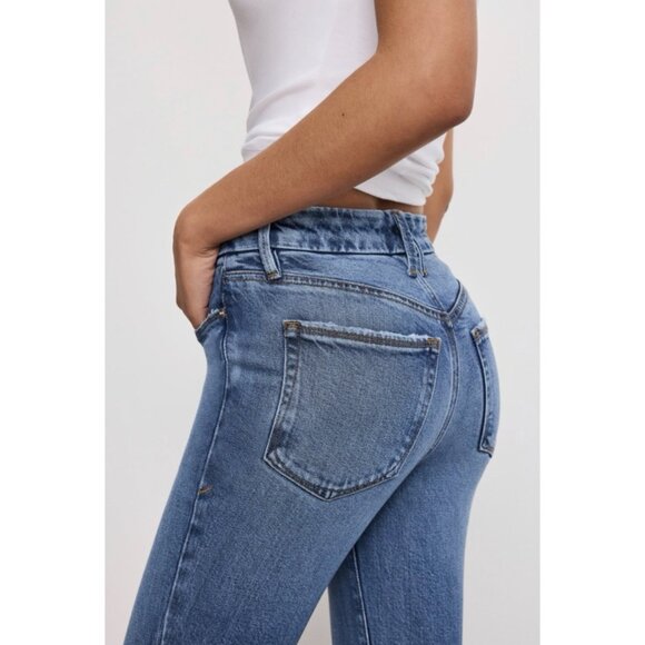 NWT GOOD AMERICAN Good Legs Flare Deep V Yoke Jeans INDIGO513 | Size 15 Plus - Picture 5 of 13